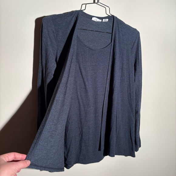 Nicole Miller New York Modal Blend Cardigan With Built In Shirt - Picture 3 of 8